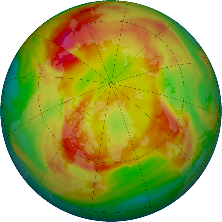 Arctic ozone map for 24 February 2015